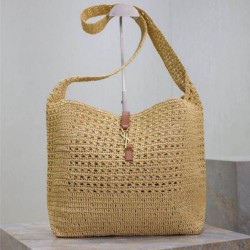 Qualità superiore Replica Borsa hobo YSL Saint Laurent Le 5 à 7 in rafia Naturale Imitazione Outlet