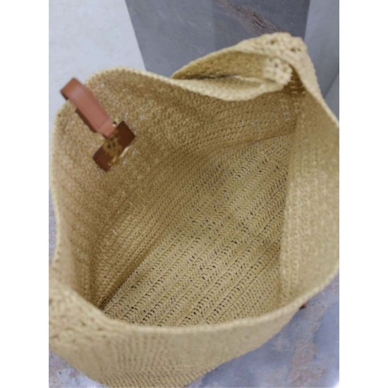 Qualità superiore Replica Borsa hobo YSL Saint Laurent Le 5 à 7 in rafia Naturale Imitazione Outlet