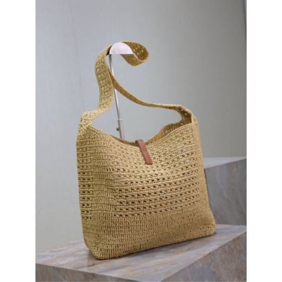 Qualità superiore Replica Borsa hobo YSL Saint Laurent Le 5 à 7 in rafia Naturale Imitazione Outlet