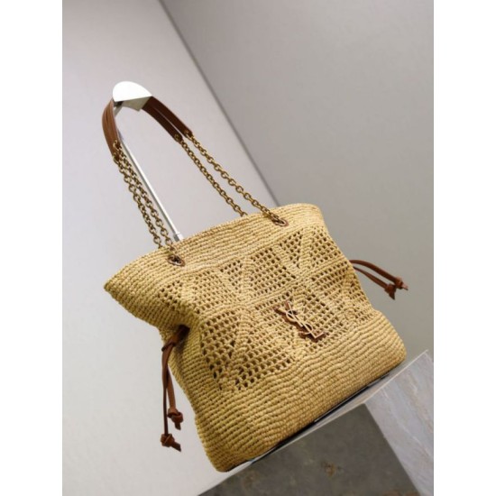 Qualità superiore Replica Borse shopping Jamie YSL Saint Laurent Rafia Imitazione Outlet