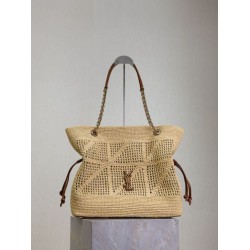 Qualità superiore Replica Borse shopping Jamie YSL Saint Laurent Rafia Naturale Imitazione Outlet