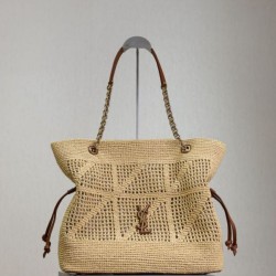 Qualità superiore Replica Borse shopping Jamie YSL Saint Laurent Rafia Naturale Imitazione Outlet