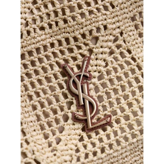 Qualità superiore Replica Borse shopping Jamie YSL Saint Laurent Rafia Naturale Imitazione Outlet