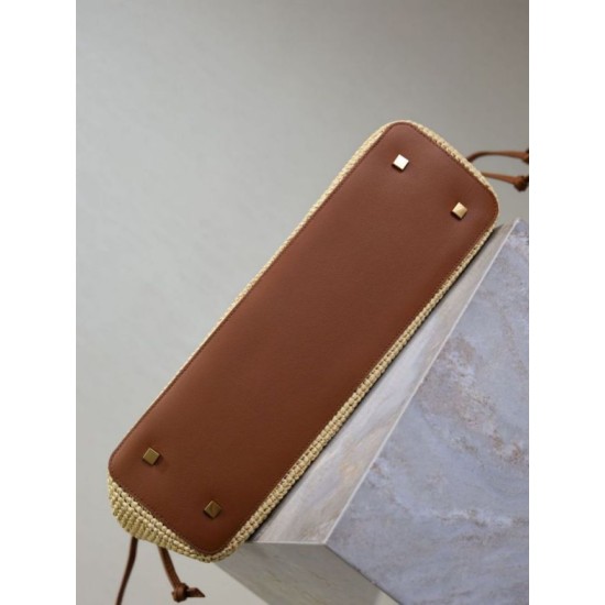 Qualità superiore Replica Borse shopping Jamie YSL Saint Laurent Rafia Naturale Imitazione Outlet