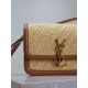 Qualità superiore Replica Borsa a tracolla in rafia YSL Saint Laurent Solferino 19cm Imitazione Outlet