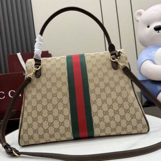Qualità superiore Replica Borsa a mano grande Gucci Paparazzo 875019 Marrone Imitazione Outlet