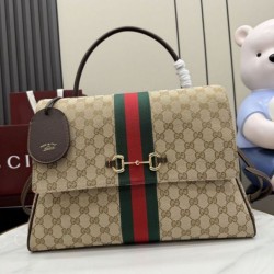Qualità superiore Replica Borsa a mano grande Gucci Paparazzo 875019 Marrone Imitazione Outlet