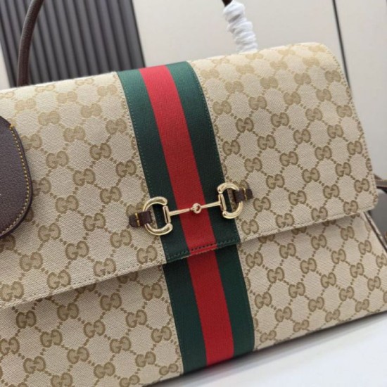 Qualità superiore Replica Borsa a mano grande Gucci Paparazzo 875019 Marrone Imitazione Outlet