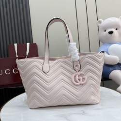 Qualità superiore Replica Borsa tote media Gucci 855279 GG Marmont Rosa Imitazione Outlet