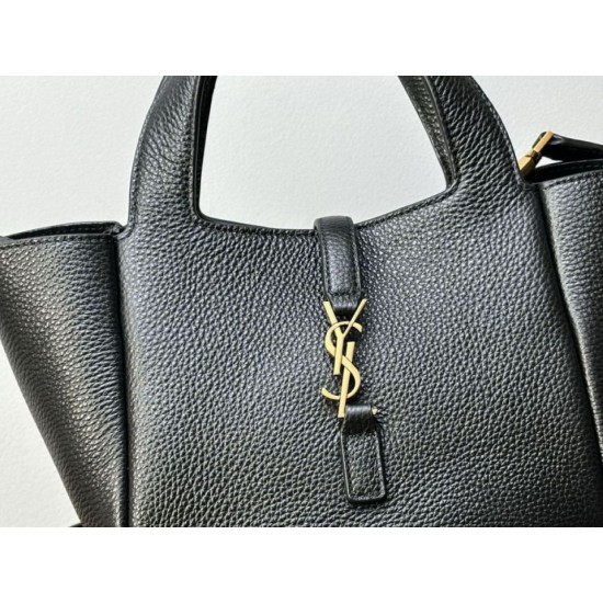 Qualità superiore Replica Borsa tote YSL Saint Laurent Le 5 à 7 Bea Baby nera Imitazione Outlet