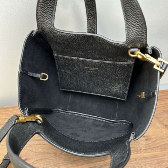 Qualità superiore Replica Borsa tote YSL Saint Laurent Le 5 à 7 Bea Baby nera Imitazione Outlet