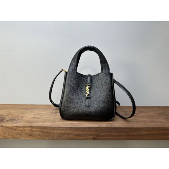 Qualità superiore Replica Borsa tote YSL Saint Laurent Le 5 à 7 Bea Baby nera Imitazione Outlet