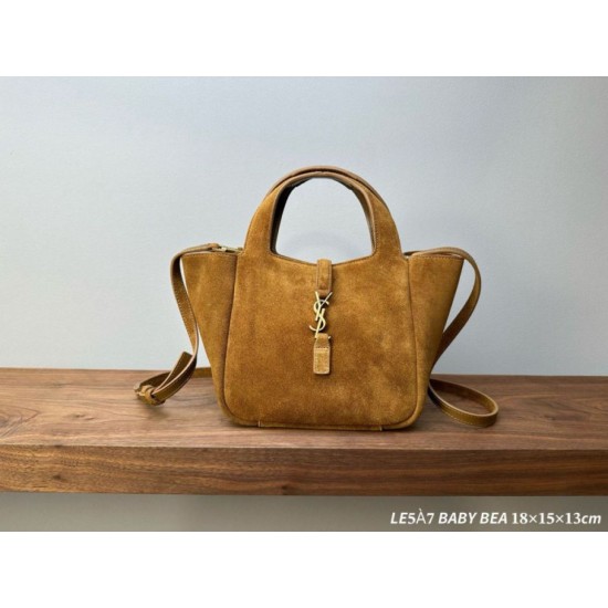 Qualità superiore Replica Borsa tote YSL Saint Laurent Le 5 À 7 Baby Bea scamosciata Imitazione Outlet