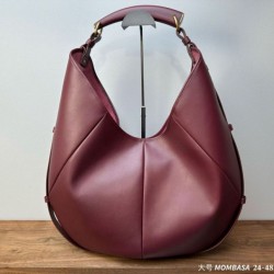 Qualità superiore Replica Borsa a tracolla grande YSL Saint Laurent Mombasa Borgogna Imitazione Outlet