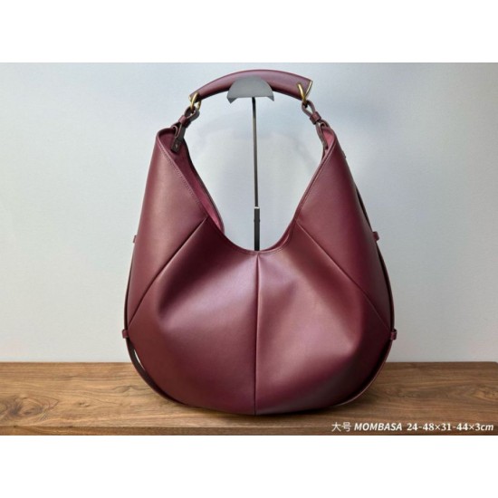 Qualità superiore Replica Borsa a tracolla grande YSL Saint Laurent Mombasa Borgogna Imitazione Outlet