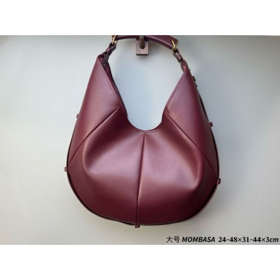 Qualità superiore Replica Borsa a tracolla grande YSL Saint Laurent Mombasa Borgogna Imitazione Outlet