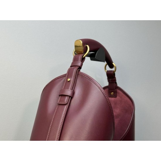Qualità superiore Replica Borsa a tracolla grande YSL Saint Laurent Mombasa Borgogna Imitazione Outlet