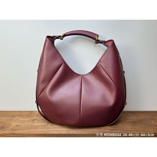Qualità superiore Replica Borsa a tracolla grande YSL Saint Laurent Mombasa Borgogna Imitazione Outlet
