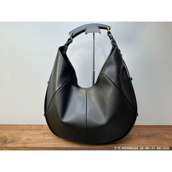 Qualità superiore Replica Borsa a tracolla grande YSL Saint Laurent Mombasa nera Imitazione Outlet
