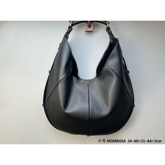 Qualità superiore Replica Borsa a tracolla grande YSL Saint Laurent Mombasa nera Imitazione Outlet