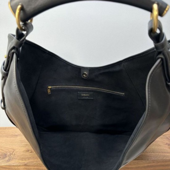 Qualità superiore Replica Borsa a tracolla grande YSL Saint Laurent Mombasa nera Imitazione Outlet