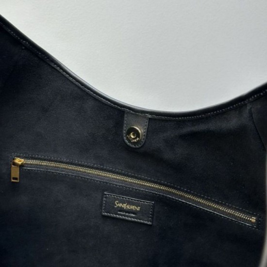 Qualità superiore Replica Borsa a tracolla grande YSL Saint Laurent Mombasa nera Imitazione Outlet
