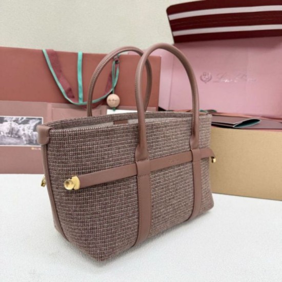 Qualità superiore Replica Borsa shopper Loro Piana Ghiera Marrone Imitazione Outlet