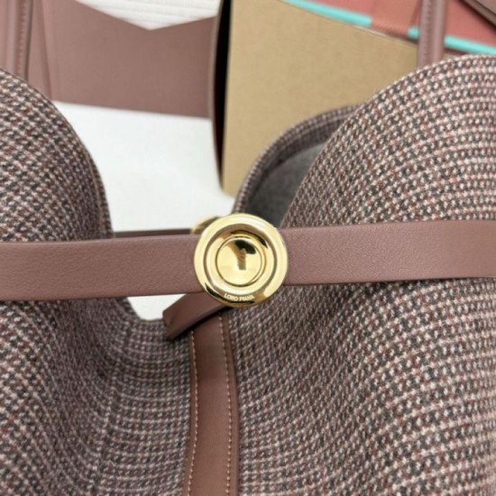 Qualità superiore Replica Borsa shopper Loro Piana Ghiera Marrone Imitazione Outlet