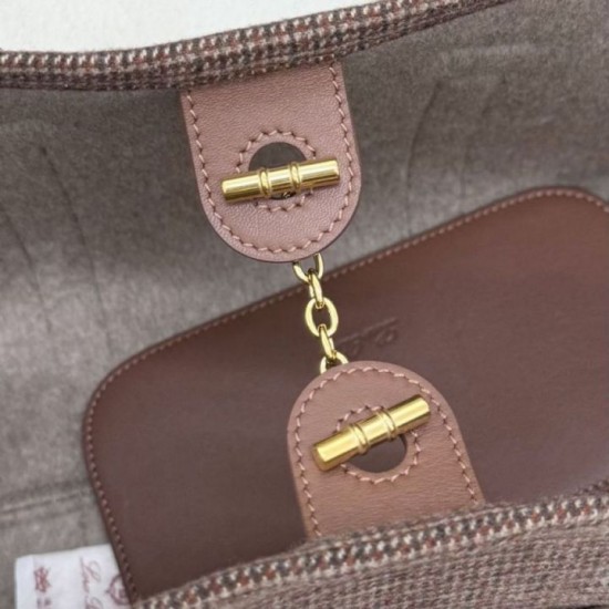 Qualità superiore Replica Borsa shopper Loro Piana Ghiera Marrone Imitazione Outlet