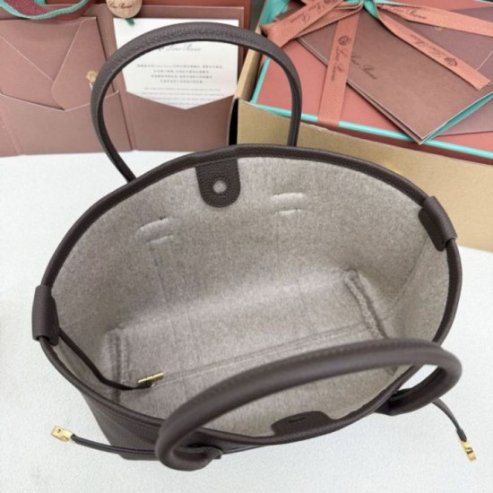 Qualità superiore Replica Borsa shopper Loro Piana Ghiera caffè Imitazione Outlet