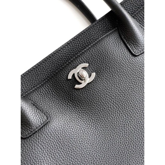 Qualità superiore Replica Borsa shopper Chanel Cerf Executive in pelle di vitello nera 32cm Imitazione Outlet