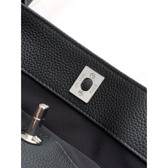 Qualità superiore Replica Borsa shopper Chanel Cerf Executive in pelle di vitello nera 32cm Imitazione Outlet