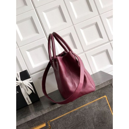 Qualità superiore Replica Borsa tote Chanel Executive Cerf Borgogna Imitazione Outlet
