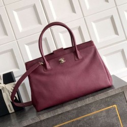 Qualità superiore Replica Borsa tote Chanel Executive Cerf Borgogna Imitazione Outlet