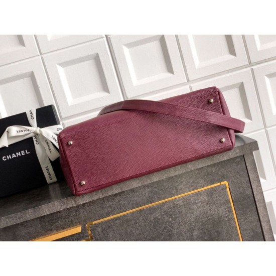 Qualità superiore Replica Borsa tote Chanel Executive Cerf Borgogna Imitazione Outlet