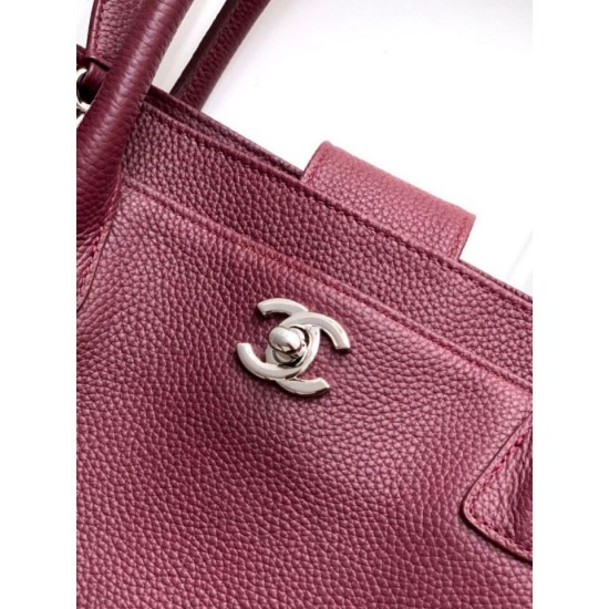 Qualità superiore Replica Borsa tote Chanel Executive Cerf Borgogna Imitazione Outlet