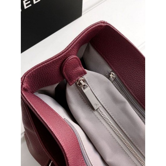 Qualità superiore Replica Borsa tote Chanel Executive Cerf Borgogna Imitazione Outlet