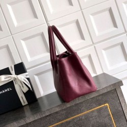 Qualità superiore Replica Borsa shopper Chanel Cerf Executive in pelle di vitello 32cm Borgogna Imitazione Outlet