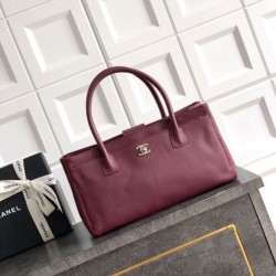 Qualità superiore Replica Borsa shopper Chanel Cerf Executive in pelle di vitello 32cm Borgogna Imitazione Outlet