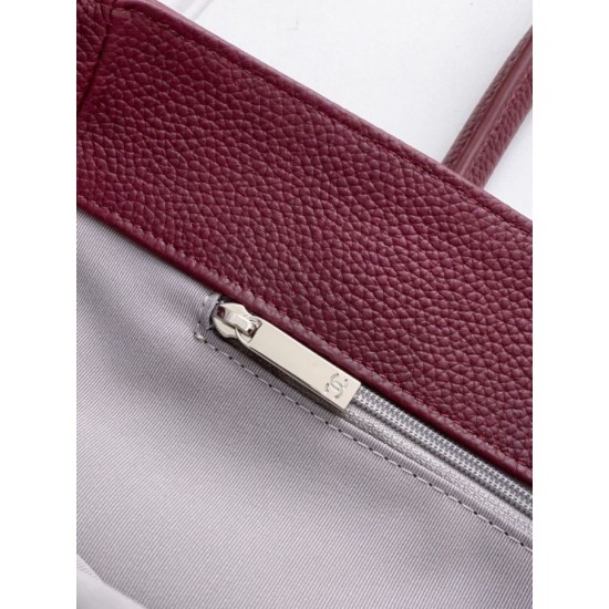 Qualità superiore Replica Borsa shopper Chanel Cerf Executive in pelle di vitello 32cm Borgogna Imitazione Outlet