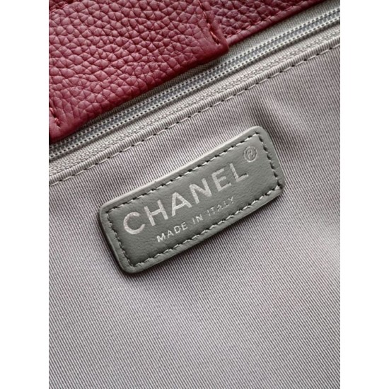 Qualità superiore Replica Borsa shopper Chanel Cerf Executive in pelle di vitello 32cm Borgogna Imitazione Outlet