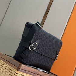 Qualità superiore Replica Borsa a tracolla da uomo Dior Jett con patta Imitazione Outlet