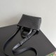 Qualità superiore Replica Borsa tote unsex piccola con cerniera intrecciata Bottega Veneta Nero Imitazione Outlet