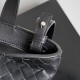 Qualità superiore Replica Borsa tote unsex piccola con cerniera intrecciata Bottega Veneta Nero Imitazione Outlet
