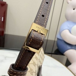 Qualità superiore Replica Borsa a tracolla media Gucci Horsebit Ristretto A0020Y marrone Imitazione Outlet