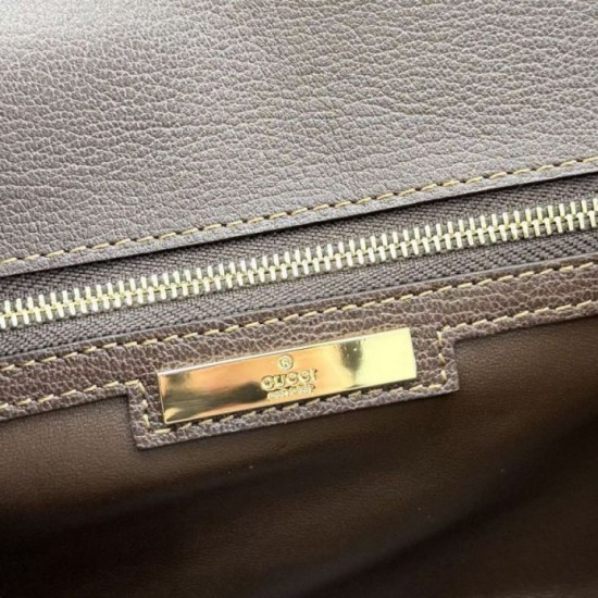 Qualità superiore Replica Borsa a tracolla media Gucci Horsebit Ristretto A0020Y marrone Imitazione Outlet