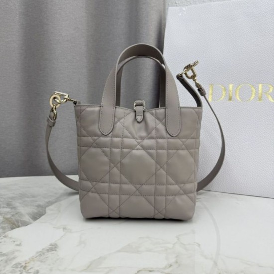 Qualità superiore Replica Borsa tote verticale Dior Toujours piccola Grigia Imitazione Outlet