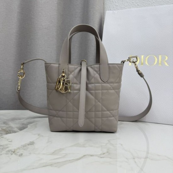 Qualità superiore Replica Borsa tote verticale Dior Toujours piccola Grigia Imitazione Outlet