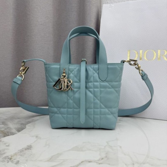 Qualità superiore Replica Borsa tote verticale Dior Toujours piccola Blu Imitazione Outlet