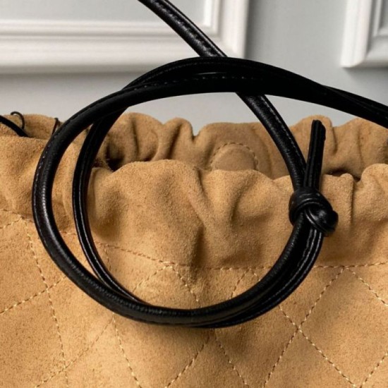 Qualità superiore Replica Borsa a secchiello Chanel AP5317 con coulisse scamosciata marrone Imitazione Outlet